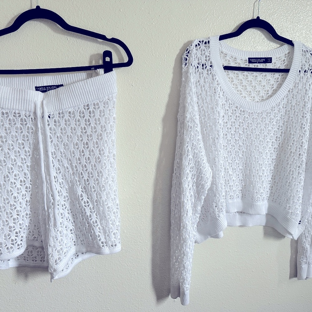 Crochet short set/ swimsuit cover up